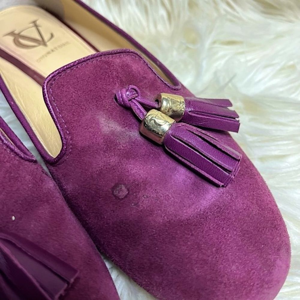 Vero Cuoio Purple Red Suede Slip On Flats with Tasle​​​ - Picture 6 of 15